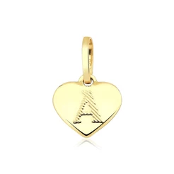 Pingente de Ouro 18k Coração com Letra