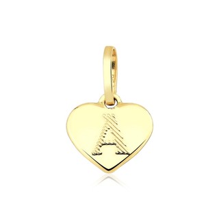 Pingente de Ouro 18k Coração com Letra