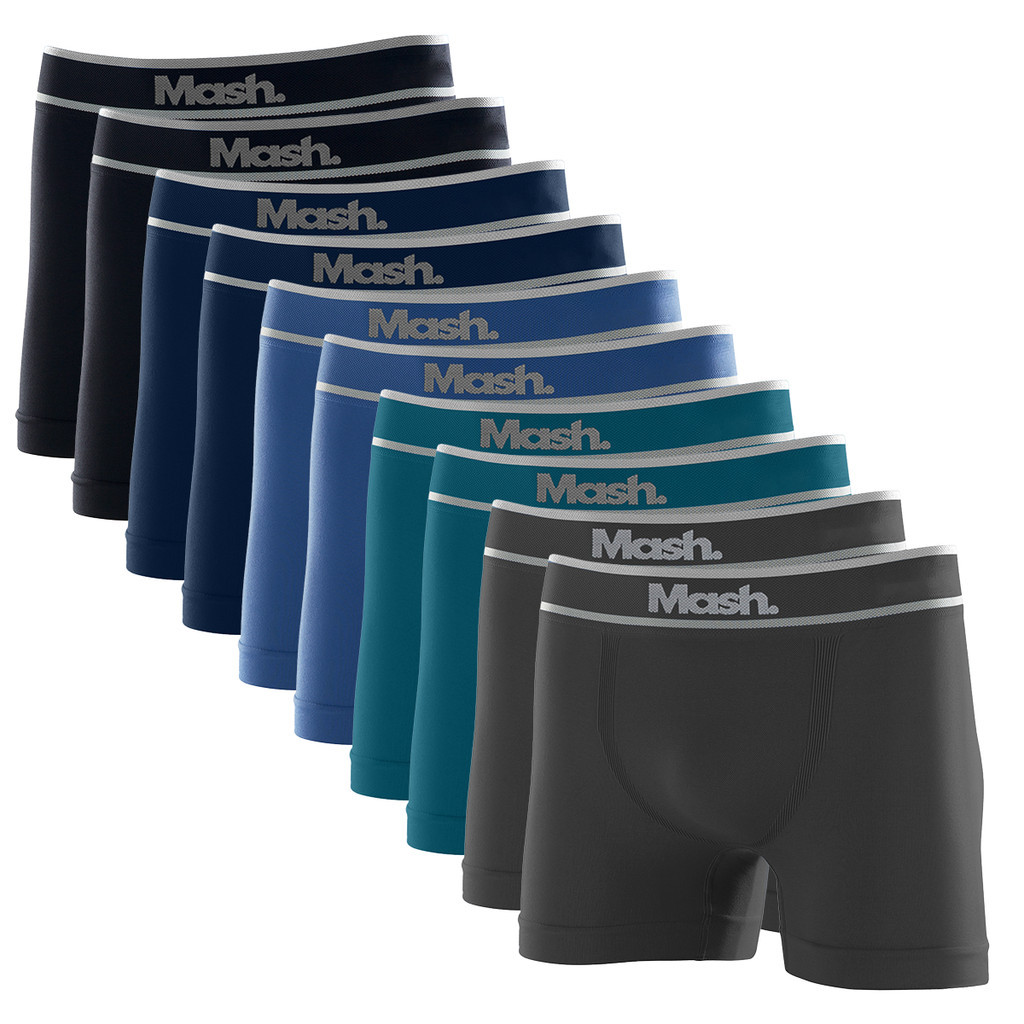 Kit 10 Cuecas Sem Costura Microfibra Confortável Original Mash