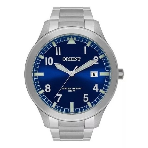 Relógio Orient Masculino Prata Mbss1361 D2sx Azul Original em Oferta na Shopee