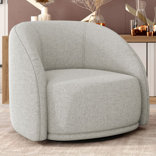 Poltrona Decorativa Giratória Angelina M03 Linho Bege - Lyam Decor em Oferta na Shopee