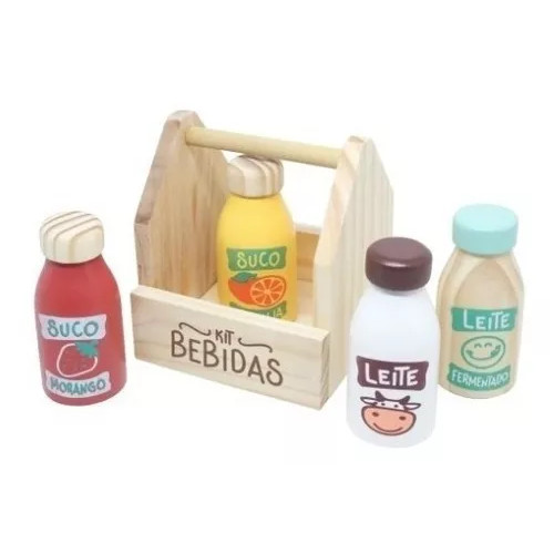 Kit de Bebidinhas em Madeira – Brincadeira Criativa e Educativa! em Oferta na Shopee