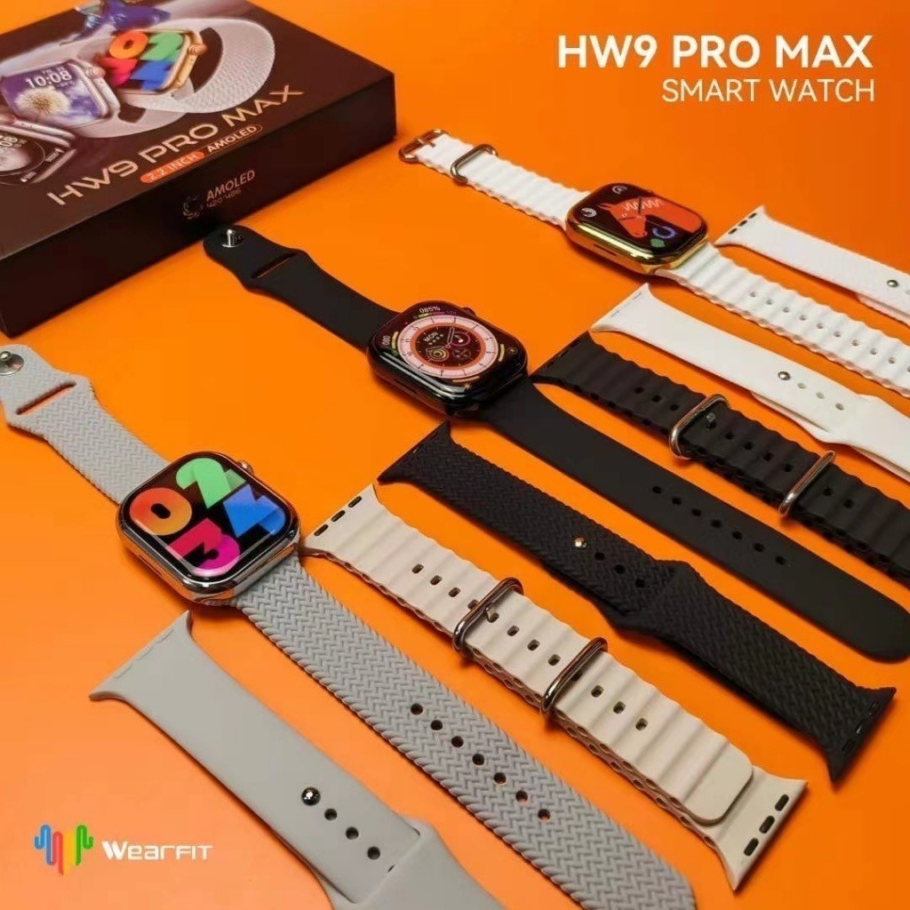Smart Watch HW9 Pro Max Série 9 Tela Amoled de 2,2 Polegadas 2 Correias Smart Watch