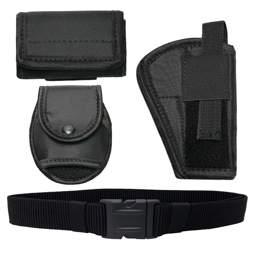 KIT CINTURÃO, COLDRE 38/6, PORTA MUNIÇÃO 6T E PORTA ALGEMA