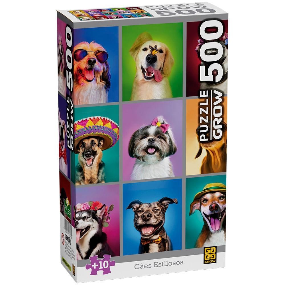 Puzzle 500 peças Cães Estilosos em Oferta na Shopee