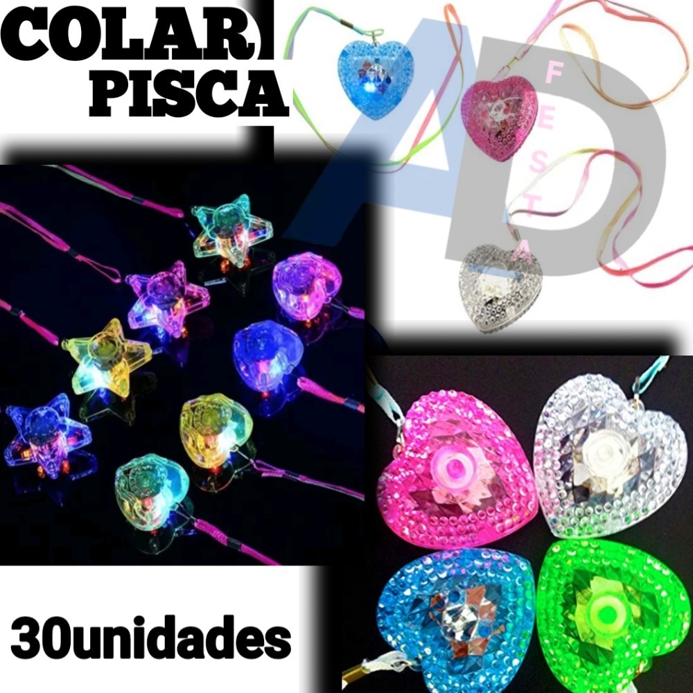 Colar Pisca Pisca Colorido Sortido kit 30un,40un,50un, 60un, festa aniversário, balada, casamento , formatura, carnaval