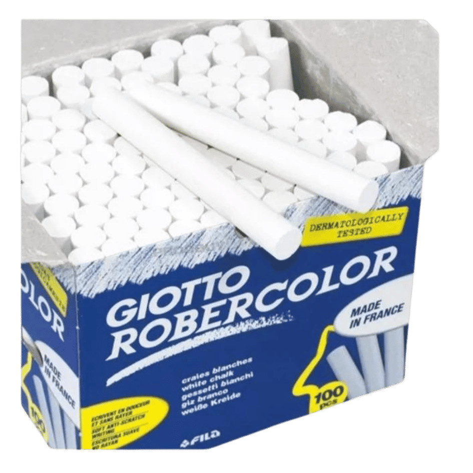 Kit 100 Giz Branco Lousa Quadro Negro Plastificado Giotto