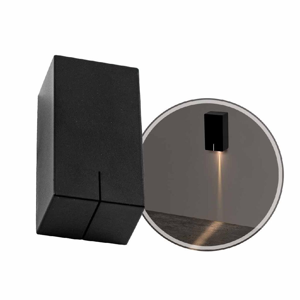 Balizador LED Sobrepor Risk Preto 3W 5° Luz Quente Externo Stella ST3051