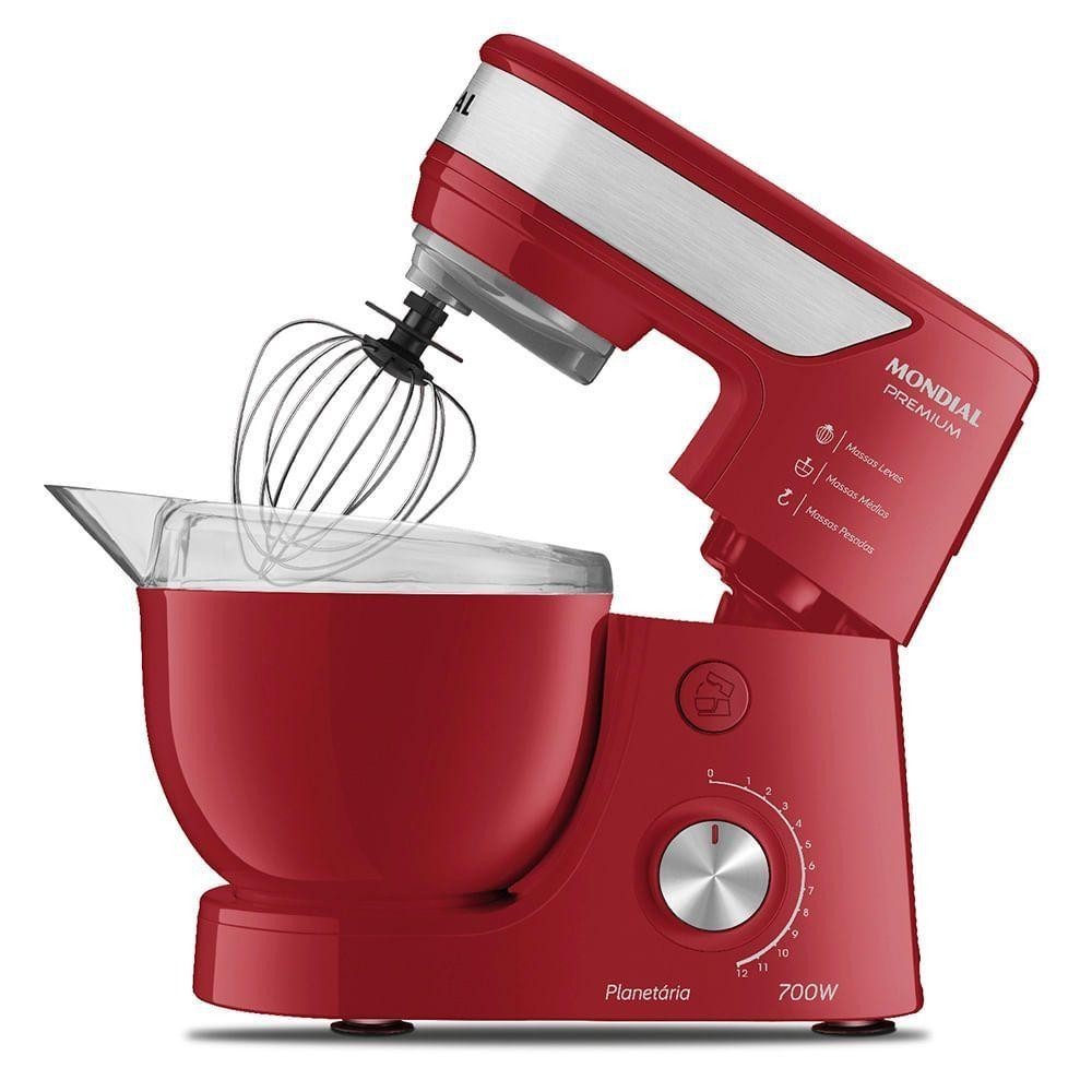 Batedeira Planetária Mondial Premium Bp-01p-r Batedeira Planetária-127v-vermelho/inox
