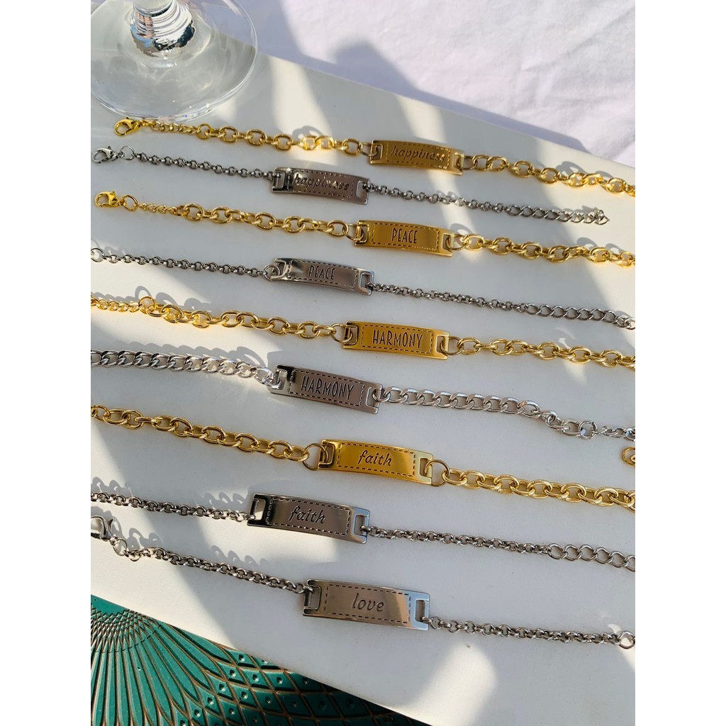 Pulseiras Bridão Semi Joia Ouro e Prata Harmonia Amor Fé