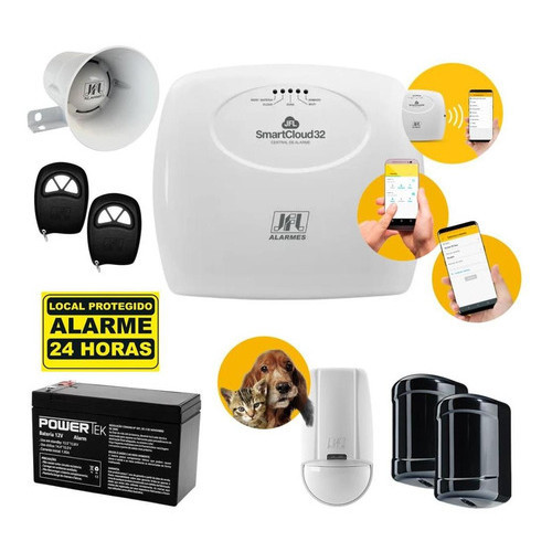 Kit Alarme Jfl Smartcloud Wifi C/ Infravermelho E Barreira