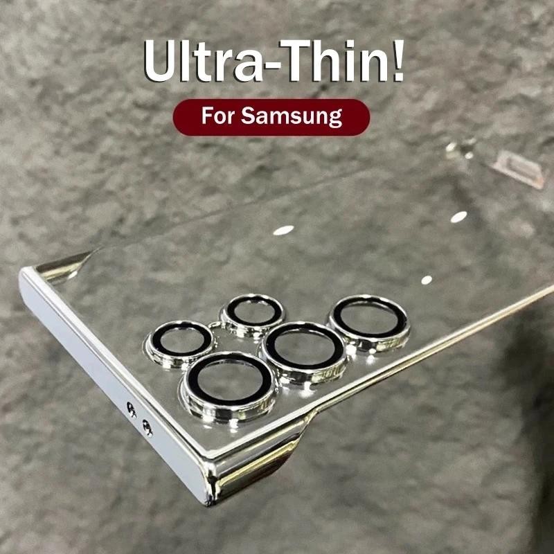 Capa Dura À Prova De Choque Para Samsung Galaxy S24 Ultra S23 S22 S24 S24Plus Proteção Da Lente Câmera Fina Transparente em Oferta na Shopee