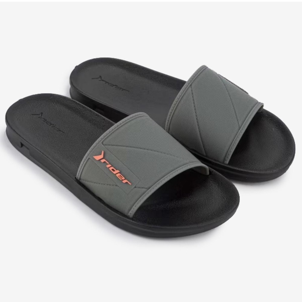 Chinelo Rider Slide Street Masculino - Preto e Cinza em Oferta na Shopee