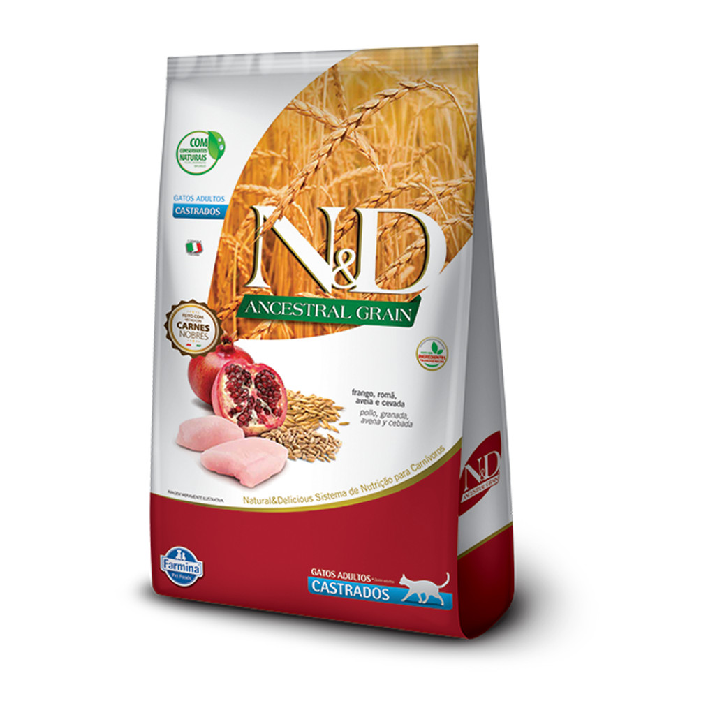 Ração Seca ND Ancestral Feline FrangoRomã para Gatos Adultos Castrados - 7,5Kg