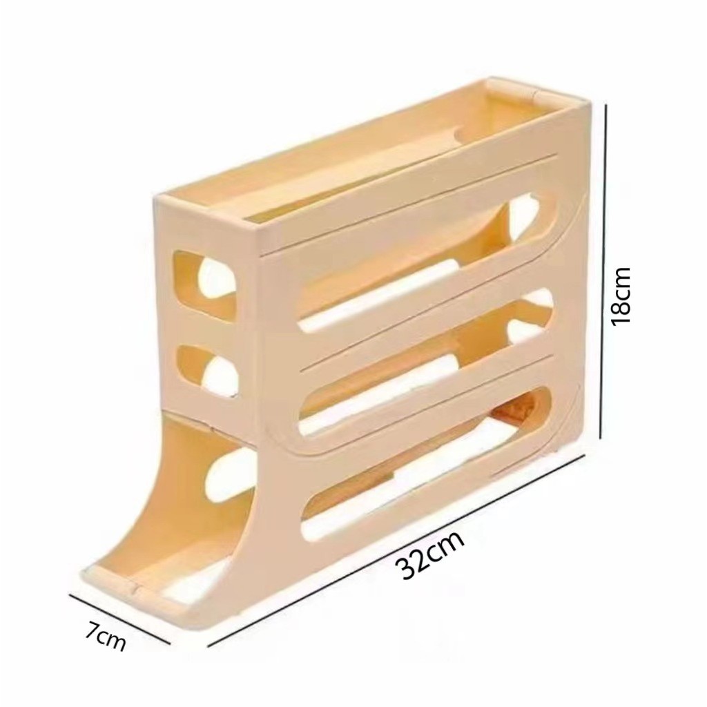 Caixa de ovo estilo slide transfronteiriço caixa de cozinha caixa de armazenamento de ovos anti-queda caixa de armazenamento de ovos, porta lateral da geladeira, roldeira automática de quatro camadas 8.2