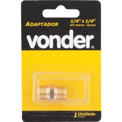 Adaptador Niple 1/4x1/4 Npt Latão Macho/macho Vonder