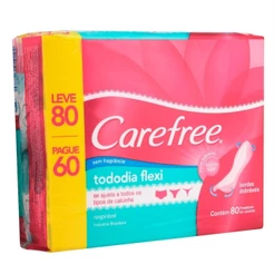 Protetor Diario Carefree Todo Dia Flexi sem Perfume Leve 80 Pague 60