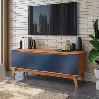 Rack Kappesberg 3 Portas Canela/Azul 136cm em Oferta na Shopee