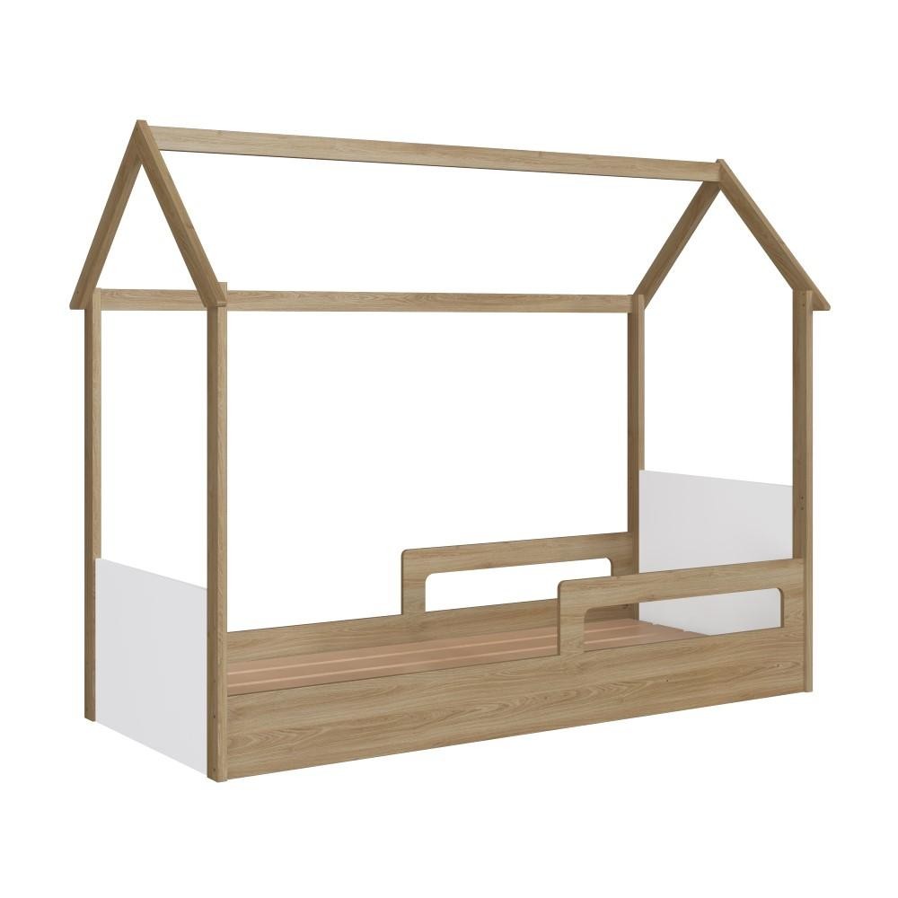 Cama Infantil Montessoriana Completa Móveis Marrom e Branca