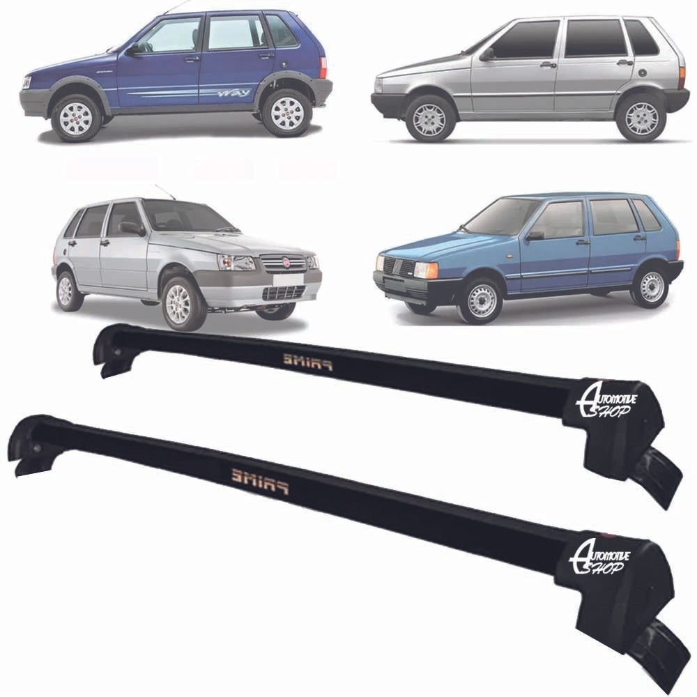 Rack Teto Aluminio Prime Fiat Uno 84 até 13 4pts Preto PR111
