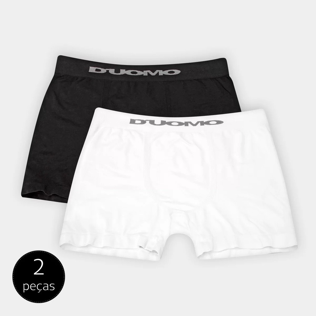 Kit 2 Cuecas Boxer Sem Costura em ALGODÃO Duomo Original Cores 5156