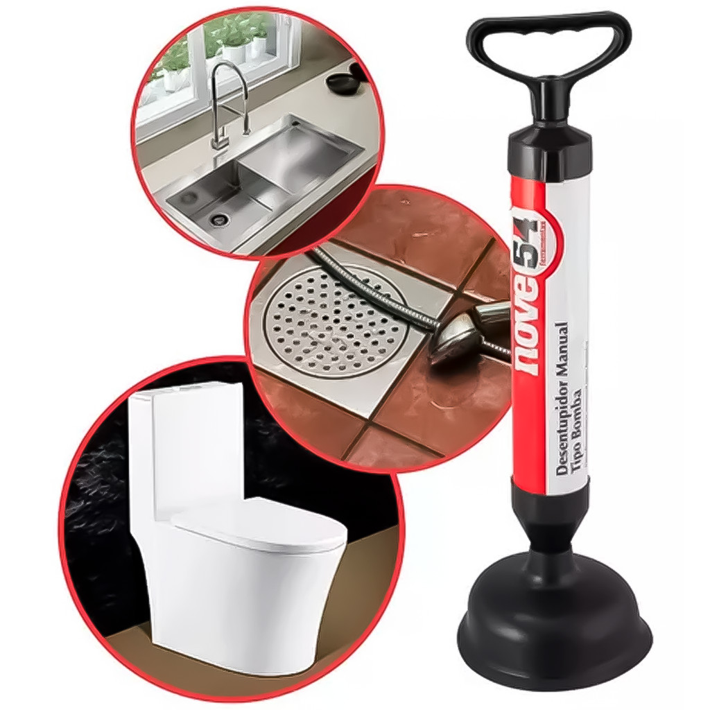 Desentupidor Manual De Pia Vaso Ralo Tipo Bomba Sucção 460mm em Oferta na Shopee