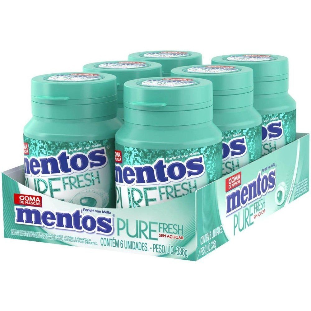 Goma de Mascar Mentos Pure Fresh Wintergreen - sem Açúcar 56g Display 6 Unidades