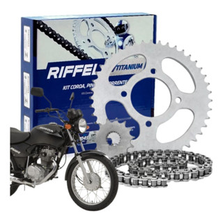Kit Relação Tração Transmissão Honda CG TITAN FAN 125 2009 2010 2011 2012 2013 Original Riffel em Oferta na Shopee