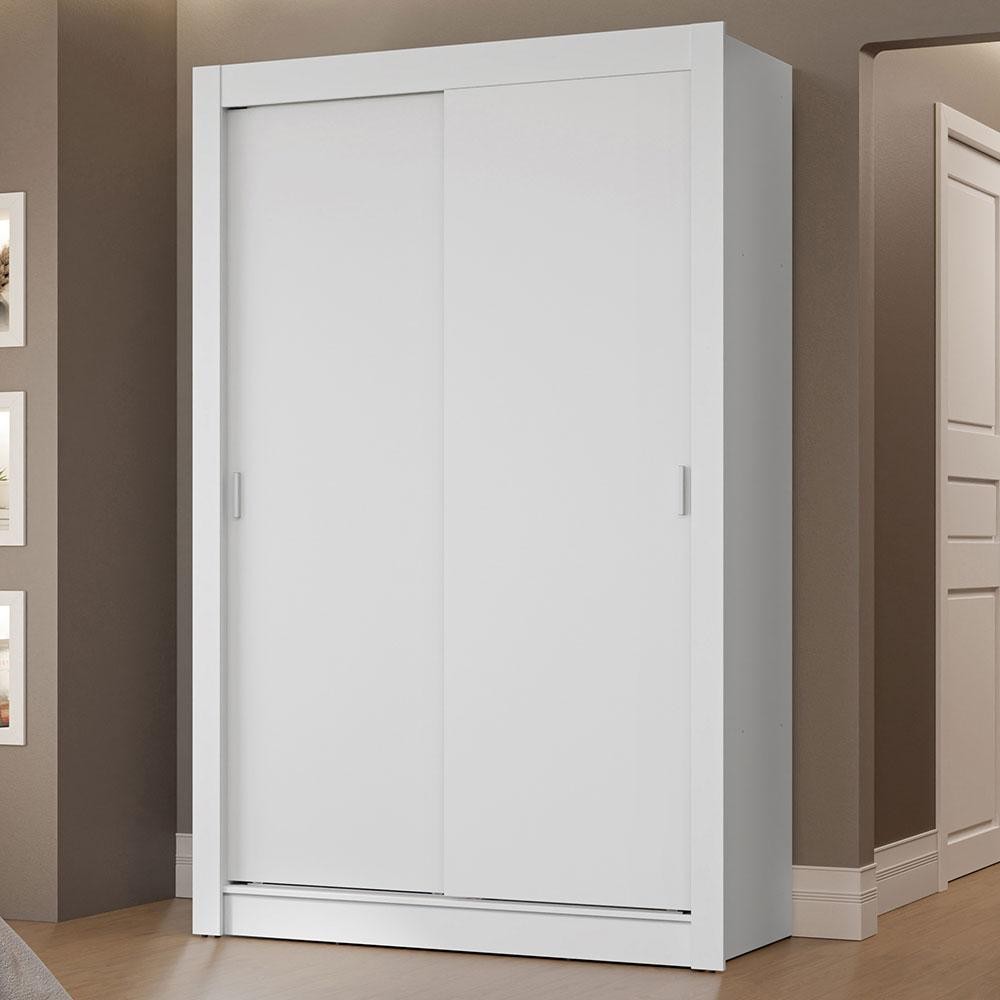 Guarda-Roupa Solteiro 2 Portas de Correr 2 Gavetas Branco Vivare Madesa em Oferta na Shopee