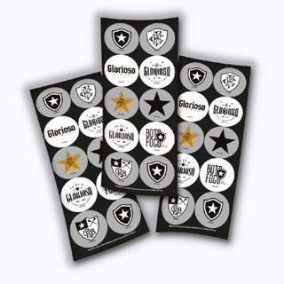 30 ~150 ADESIVO BOTAFOGO OFICIAL  REDONDO FESTCOLOR em Oferta na Shopee