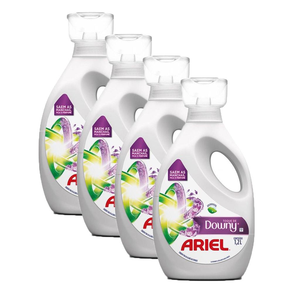 Kit 4 Sabão Líquido Concentrado Ariel com Toque de Downy 1,2L em Oferta na Shopee
