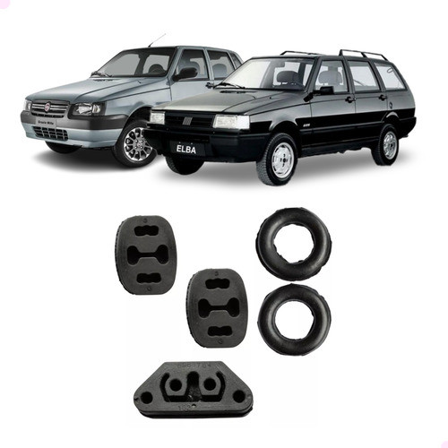 Kit Borracha Coxim Escapamento Fiat Uno Elba