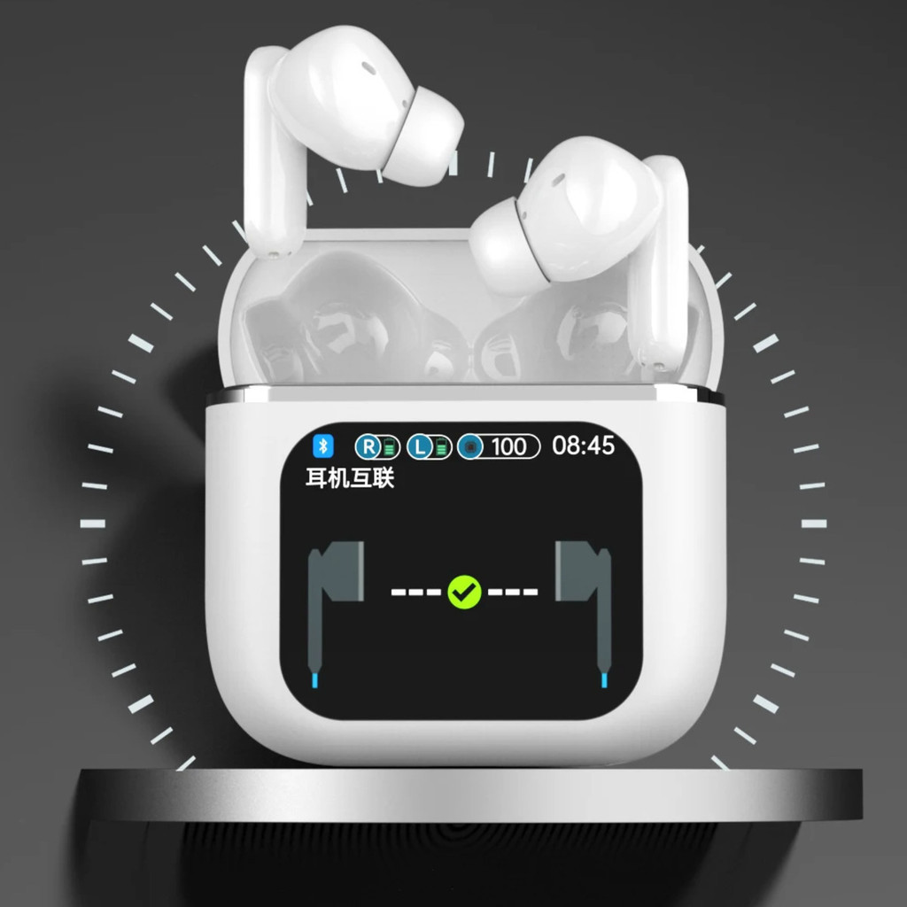 LCD Touch Screen Cancelamento de Ruído Earbuds Som Mini Stereo Wireless BT Fone de ouvido