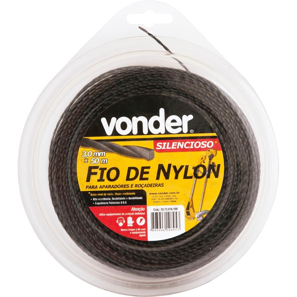 Fio De Nylon 3,0mmx50m Silencioso Para Roçadeiras E Aparador em Oferta na Shopee