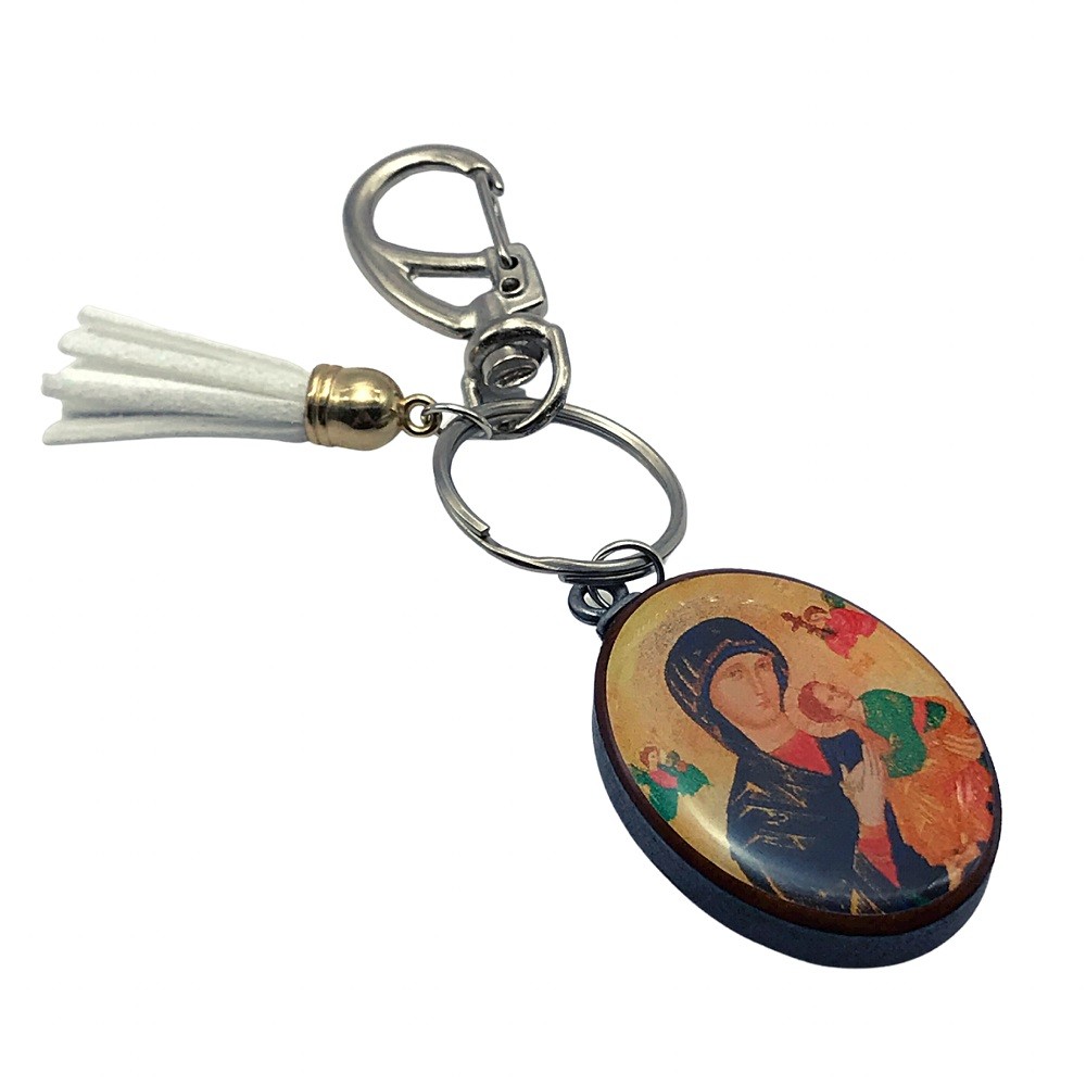Chaveiro Nossa Senhora do Perpétuo Socorro com Gancho e Pompom