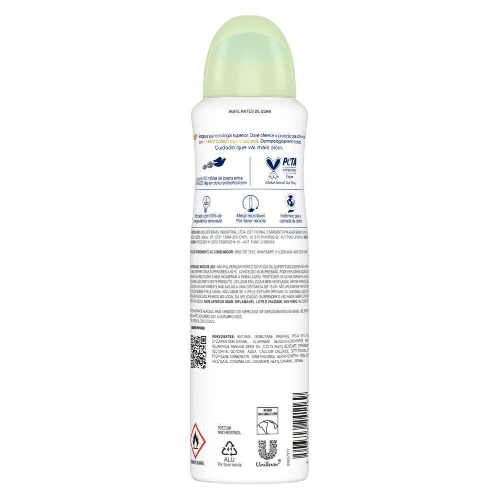 Kit com 3 Desodorantes Antitranspirantes Aerosol Dove Go Fresh Pepino e Chá Verde 150ml — imagem 2 de 2