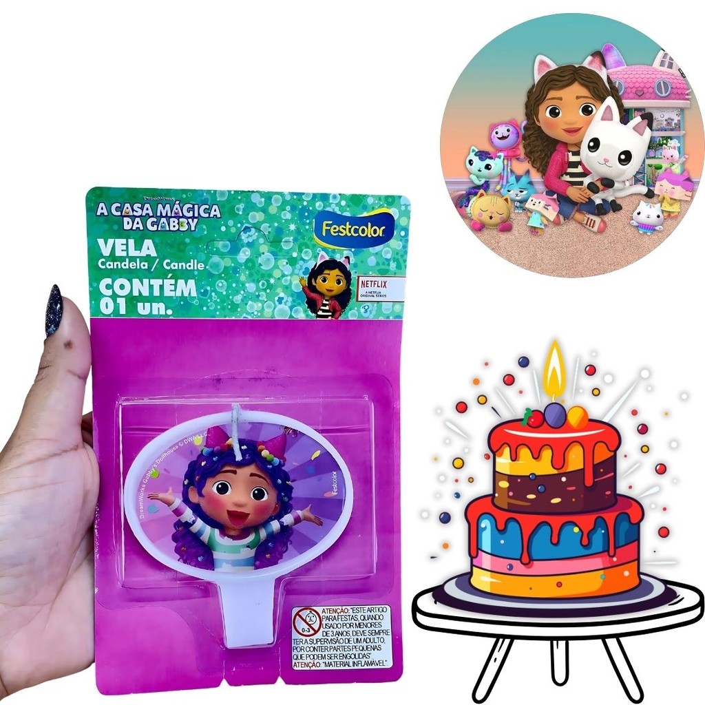 VELA  CASA MAGICA DA GABBY FESTCOLOR em Oferta na Shopee