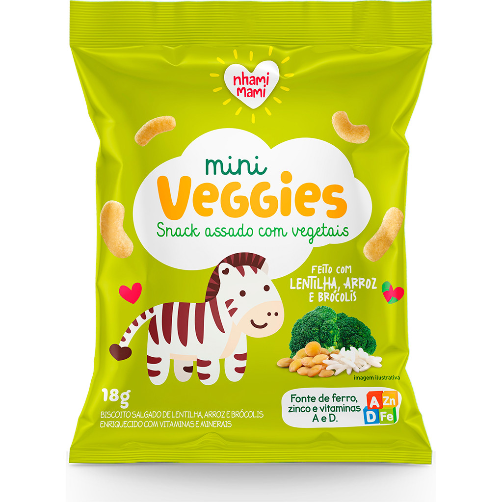 MINI VEGGIES ARROZ LENTILHA E BRÓCOLIS 18g - NHAMI MAMI