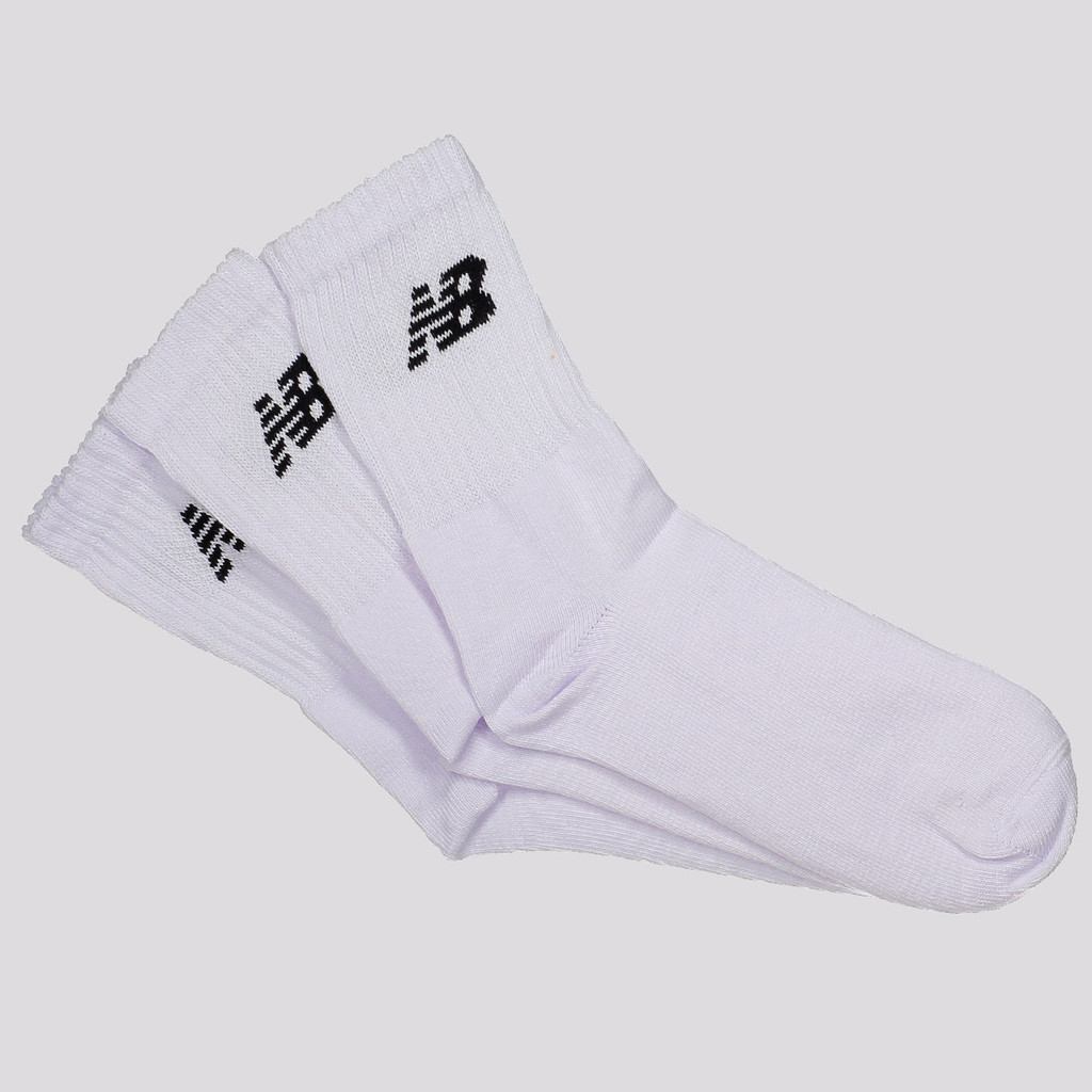 Meia New Balance Cano Longo 3 Pares Branca - Men Clothes