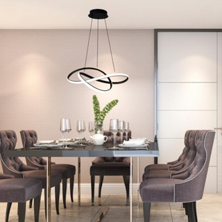 Luminaria Lustre Pendente LED de Teto Sala De Jantar Design Moderna Curve 3 Em 1 45W Bivolt em Oferta na Shopee