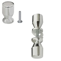 Puxador Duplo De Box Para Porta De Vidro 5/8 Zamac Cromado