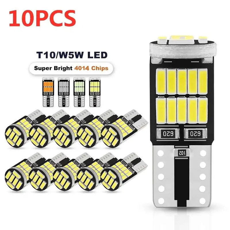 10x W5W T10 Lâmpadas Led Canbus 4014 SMD 6000K 168 194 5w5 Interior Do Carro Cúpula Leitura Placa De Licença Luz Lâmpada Sinal