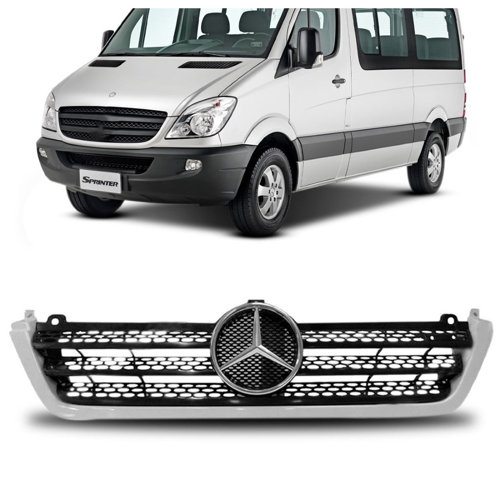Grade Radiador Sprinter 2003 2004 2005 2006 2007 2008 2009 2010 2011 Preto C/friso Branco C/emblema
