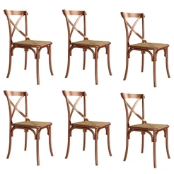 Kit 6 Cadeiras Jantar Cobre Assento Bege AçoMarrom
