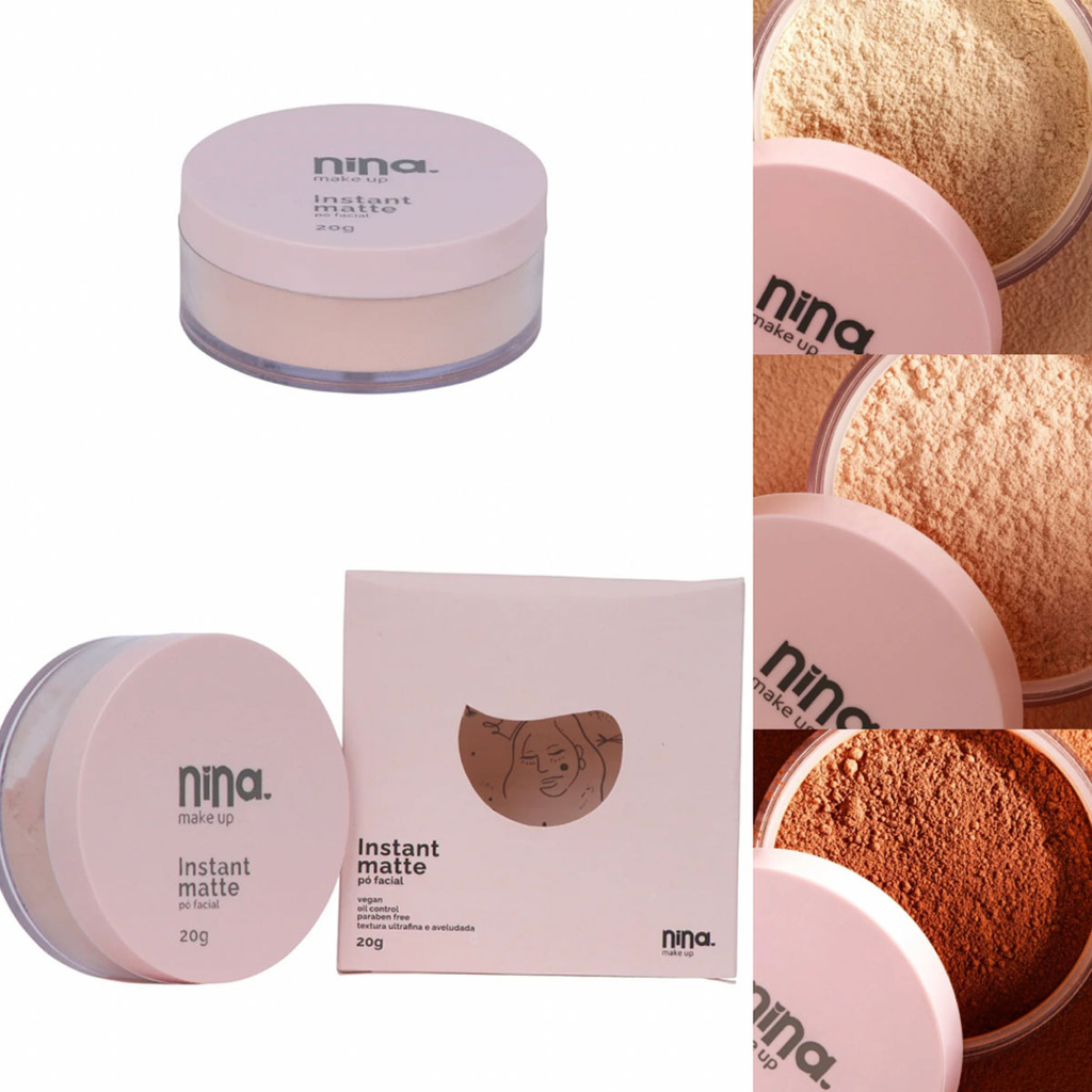 Pó Solto Instant Matte Nina Make Up em Oferta na Shopee