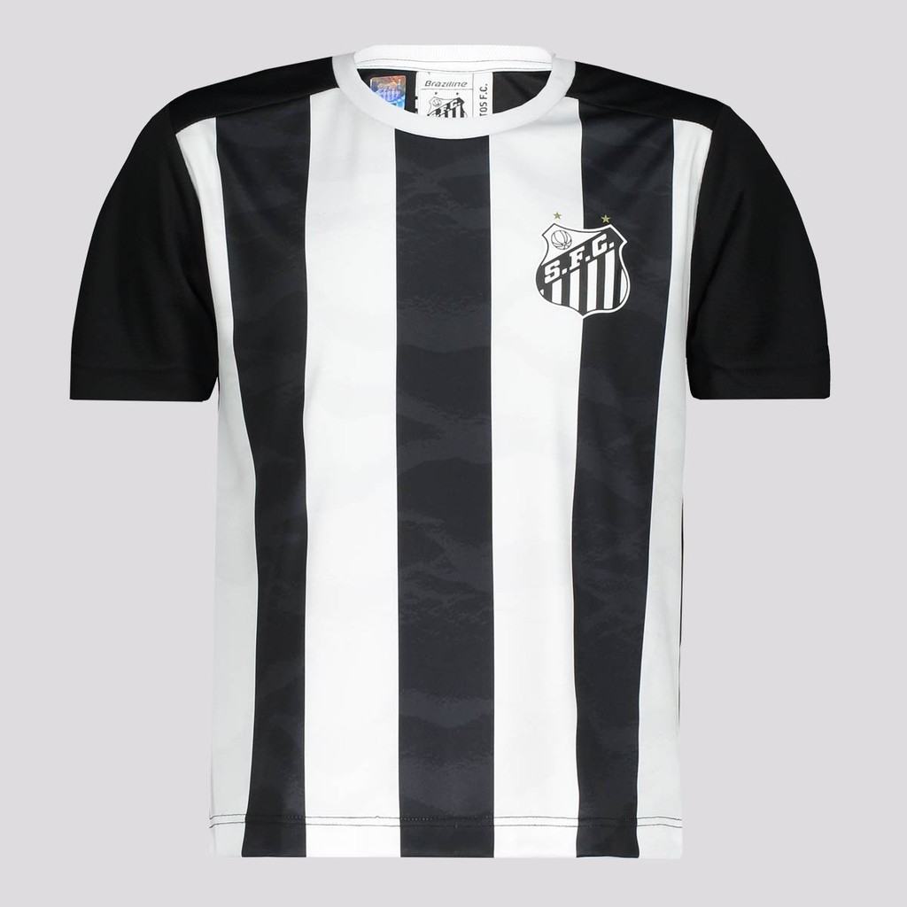 Camisa Santos Matriz Infantil Preta e Branca em Oferta na Shopee