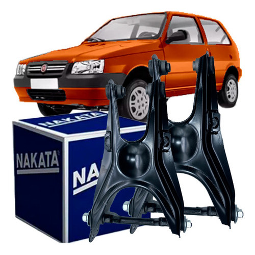 2 Bandeja Traseira Direita Com Eixo Nakata Fiat Uno 1983 Até 2013