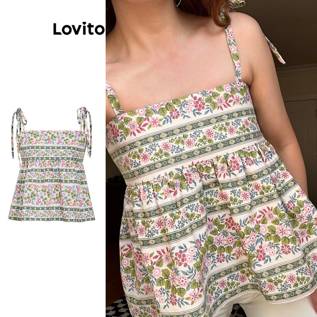 Lovito Regata Casual Com Estampa Tribal Padrão Regata Para Mulheres L104ED534 - Women Clothes