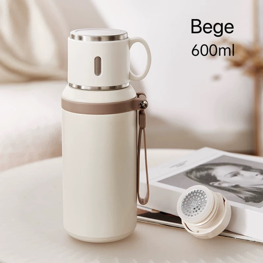 Copo térmico portátil de grande capacidade e dupla finalidade, cinco cores disponíveis em Oferta na Shopee