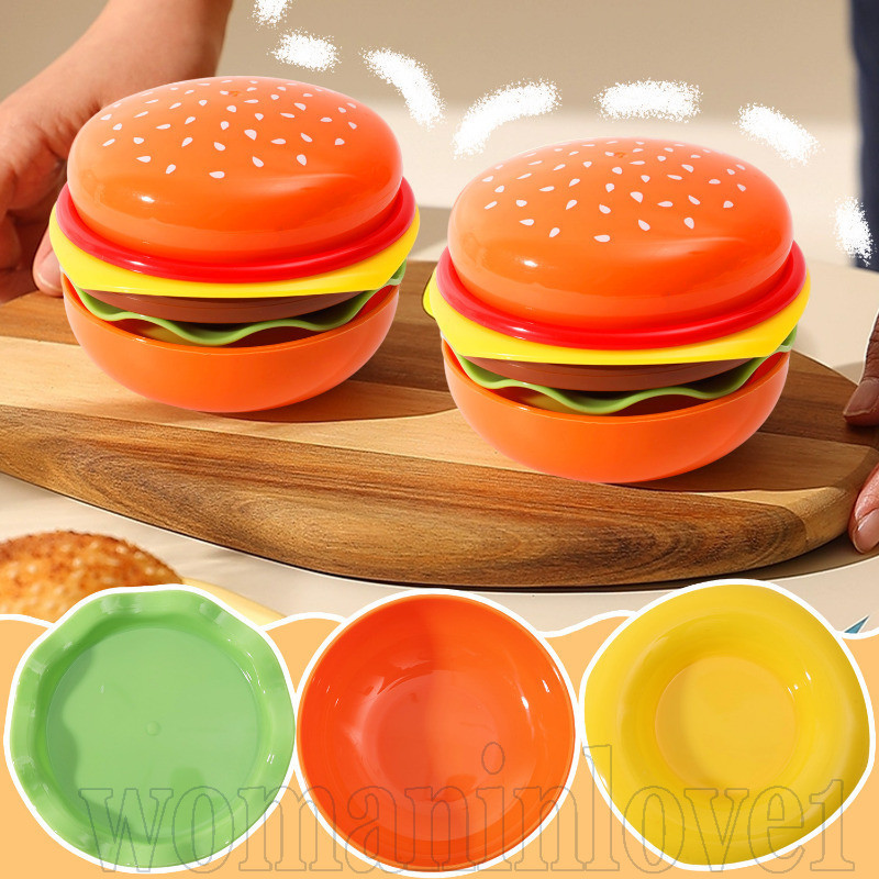 Conjunto De Pratos De Design De Hambúrguer De 6 Camadas-Prato De Armazenamento De Temperos-Tigela De Molho Servir Sobrem em Oferta na Shopee